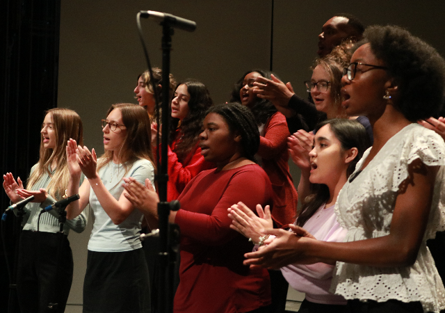 USD Gospel Choir performing in Shiley Theatre.
