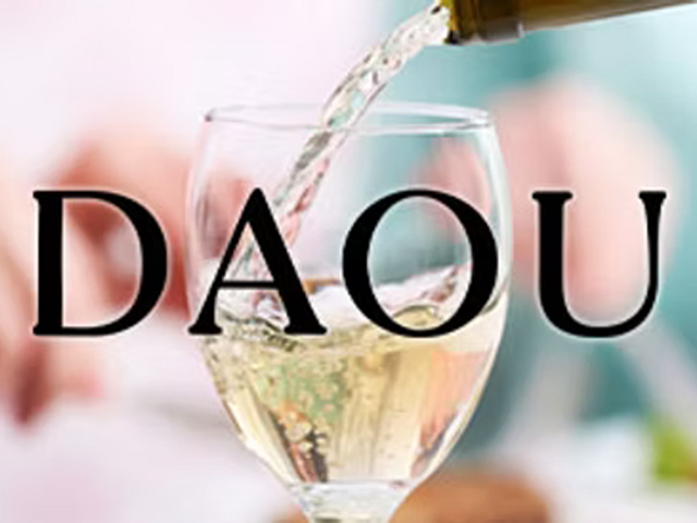 Daou company logo over a wine glass