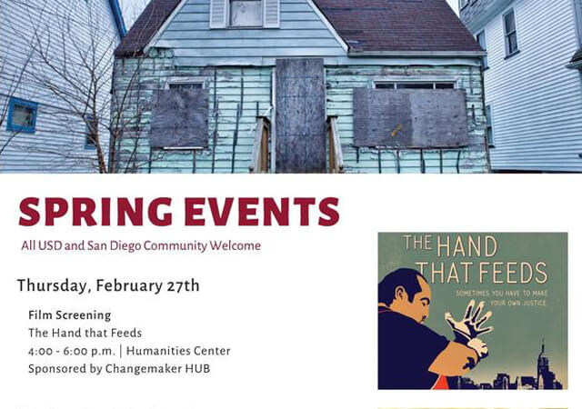 Flyer with list of 3 events for USD Just Read! program.