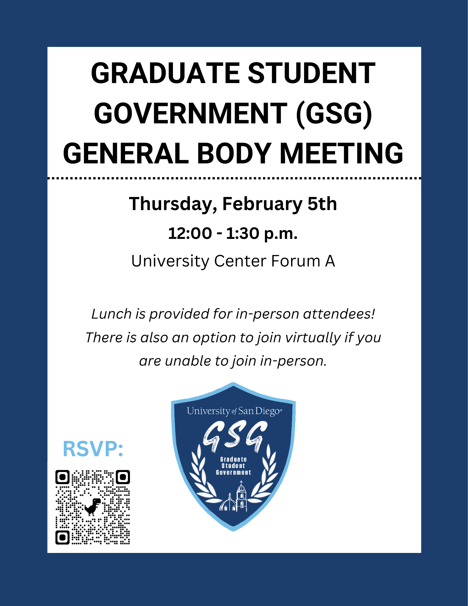 GSG General Body Meeting flyer