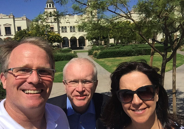 Associate Dean Conroy with Robert Robinson and Marta Ramos of Comillas Pontifical University in Madrid