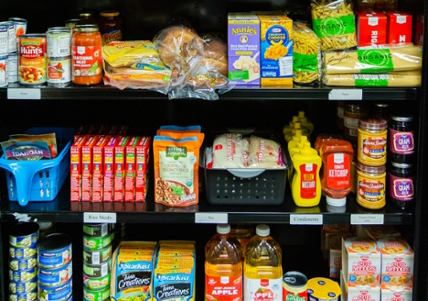 Food Pantry in the Hahn University Center supports students with food insecurity.