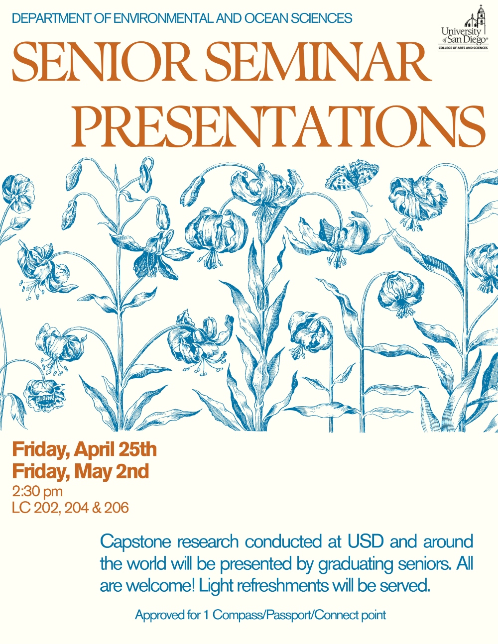 Campus Event Department of Environmental and Ocean Sciences Senior Seminar Presentations USD