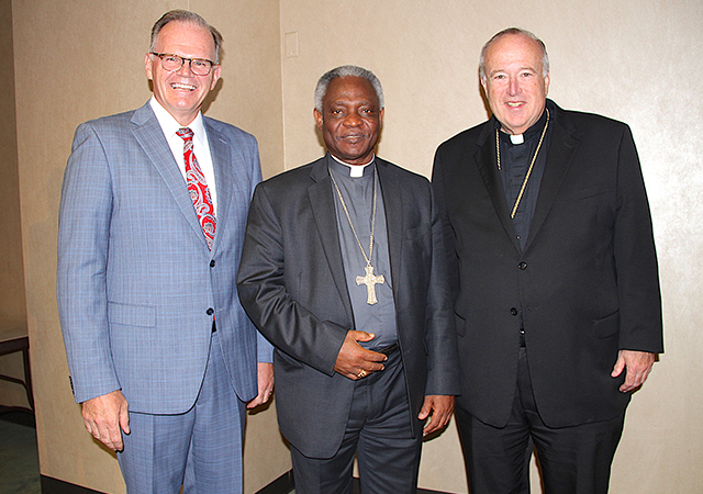 President Harris, Cardinal Turkson, Bishop McElroy