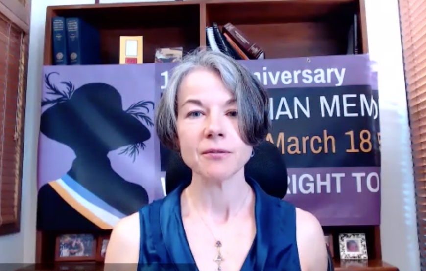 USD School of Law Professor Miranda McGowan moderated an online panel that celebrated the 100-year anniversary of the 19th amendment that guaranteed and protected women’s constitutional right to vote.