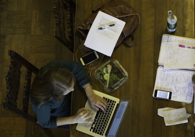 student studying