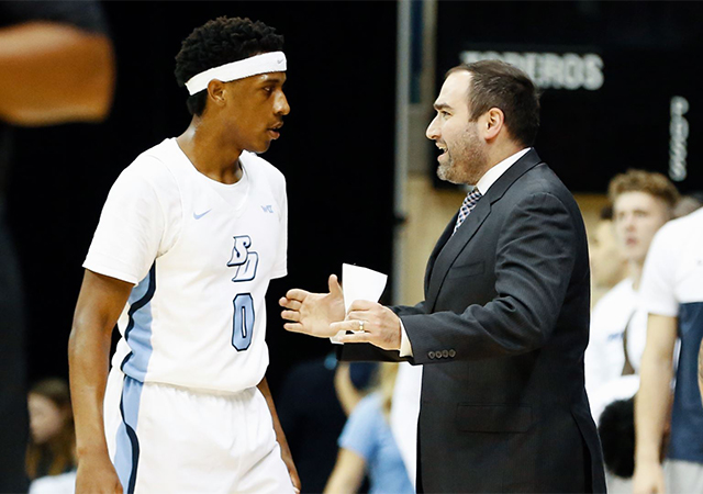 Assistant men's basketball coach Martin Bahar, right.