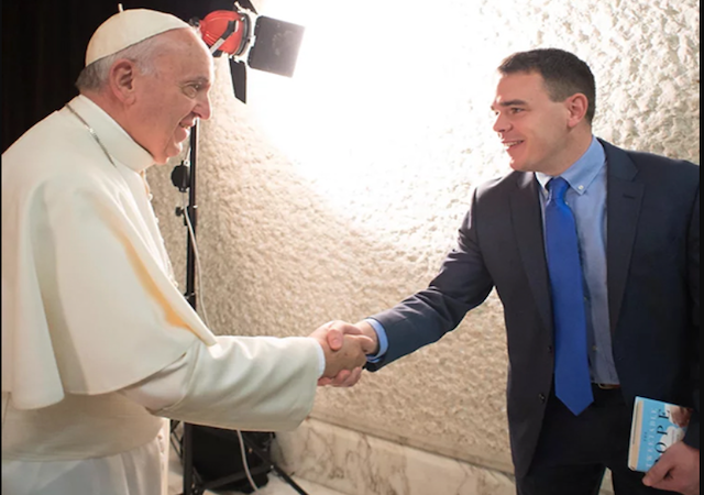 Author meeting Pope Francis