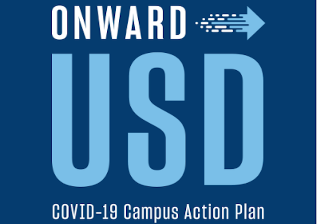 Onward USD logo: Onward USD spelled out with an arrow next to the wording