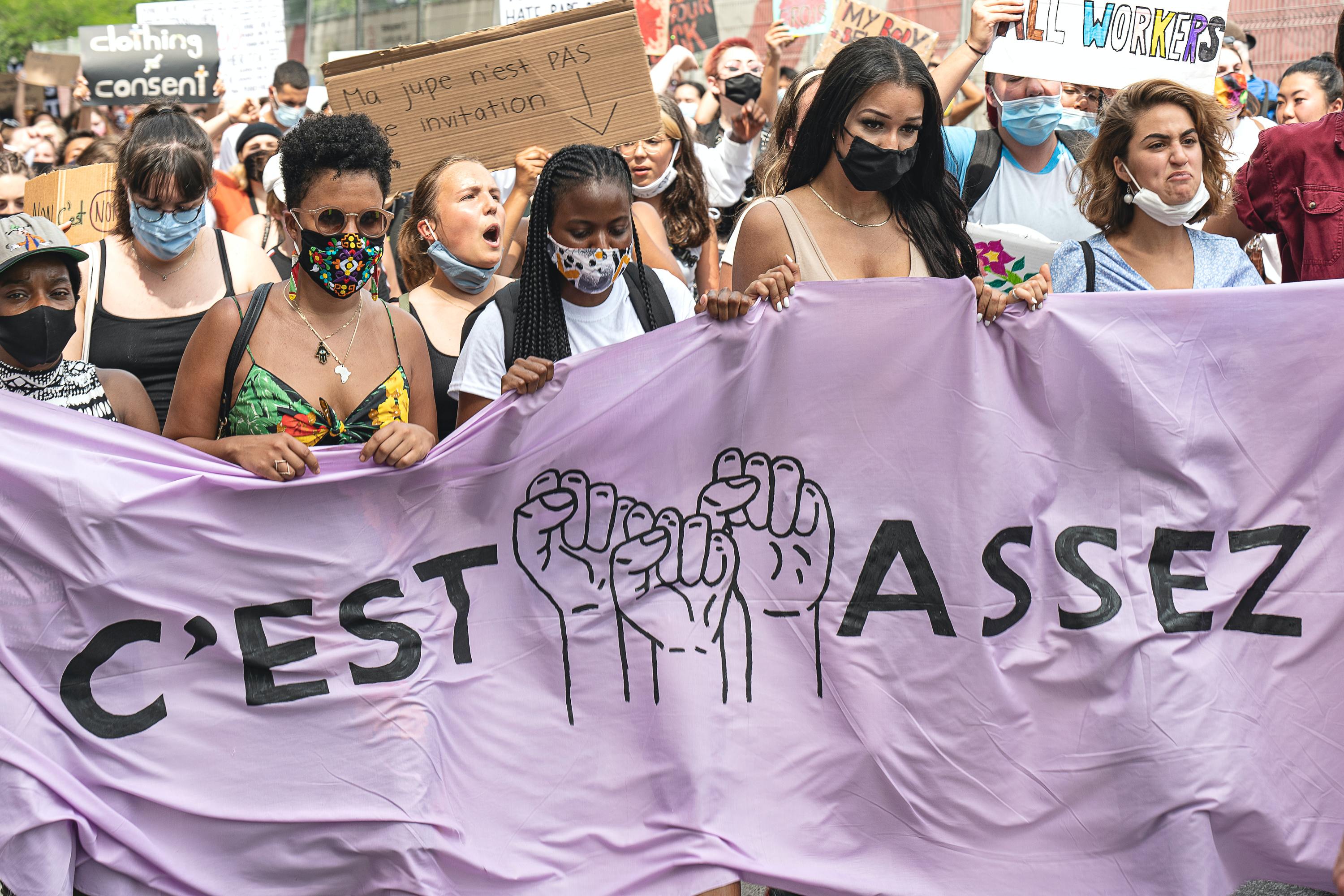 women marching in Canada