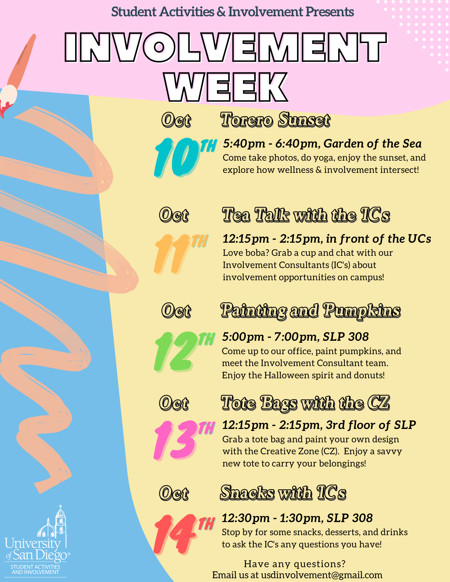 Join one or all Involvement Week's Events!