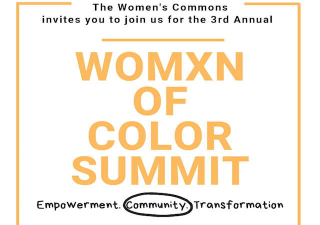 Womxn of color event flyer with information