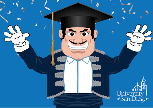 animation of Diego Torero with graduation cap