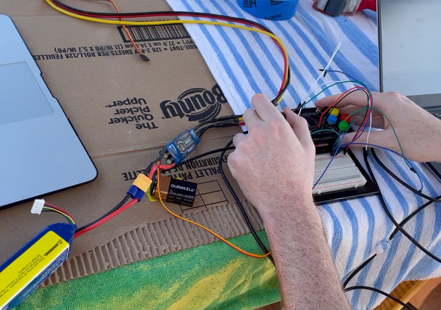 Photo of ODI team member working on prototype