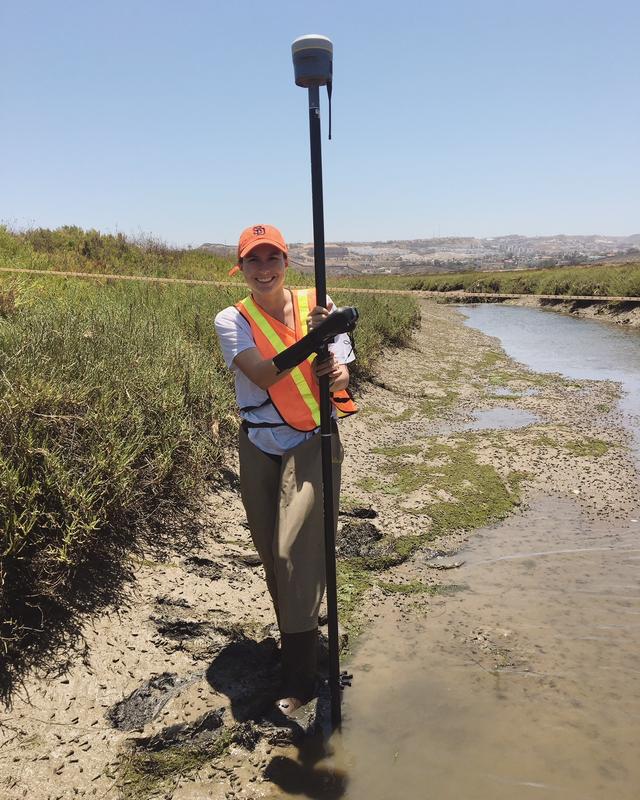 Darbi performing fieldwork in the Tijuana River Estuary