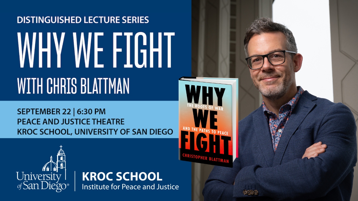 The first 150 guests to arrive will receive a free hardcover copy of Dr. Blattman's new book, Why We Fight: The Roots of War and the Paths to Peace.