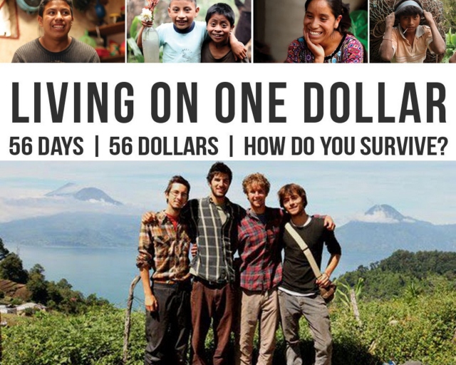 Living on One Dollar movie poster. Four male friends in rural Guatemala.