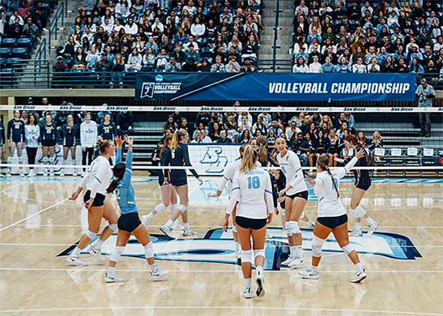 Womens Volleyball celebrates
