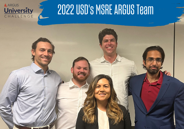 Photo is of the 2022 ARGUS University Challenge USD MSRE Team