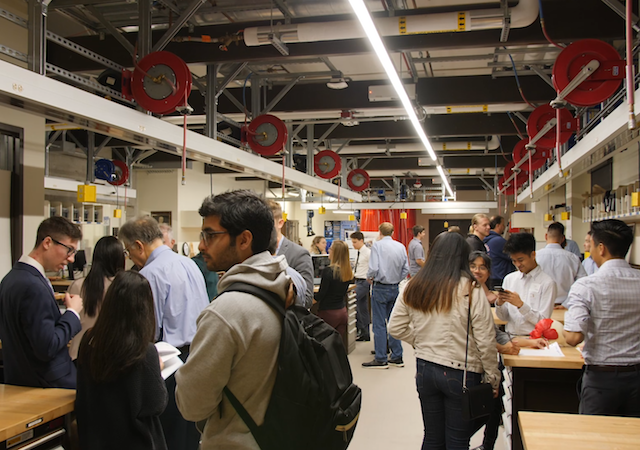 Students inside the Belanich Engineering Center at USD