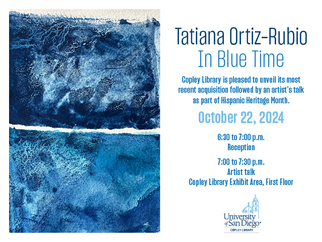 Invitation to In Blue Time by Artist Tatiana Ortiz-Rubio