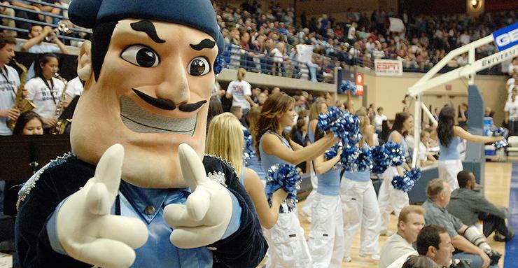 Diego Torero at crowded USD basketball game