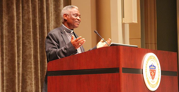 President Harris, Cardinal Turkson, Bishop McElroy