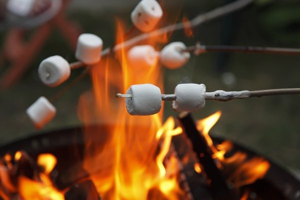 roasting marshmallows by the fire