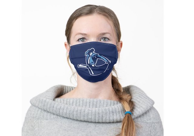 women wearing face mask with USD torero logo