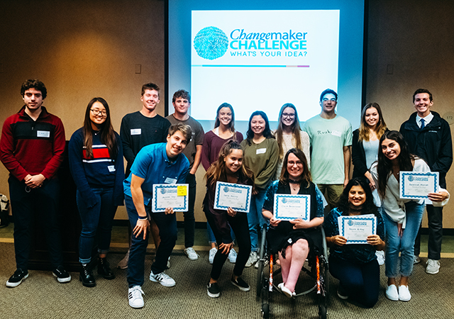 Students representing eight 2019 Changemaker Challenge finalists were celebrated at a Dec. 5 awards luncheon.