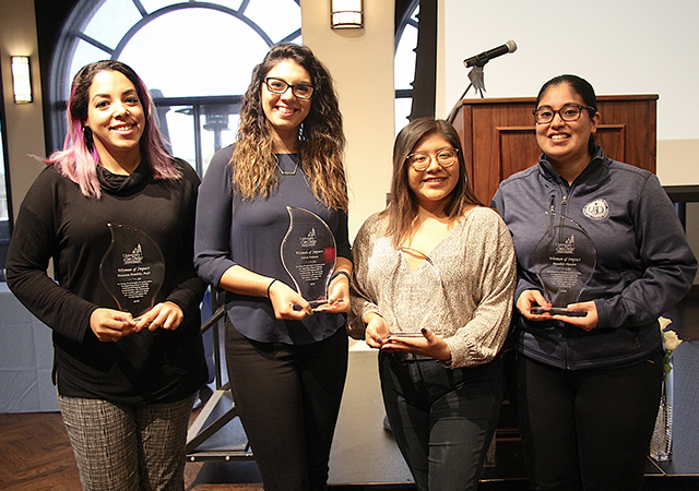 2019 Women of Impact (L 2 R): Shannon Franklin, Jelitsa Fonseca, Leslie Martinez, Edith Mendez. Not pictured: Necla Tschirgi.