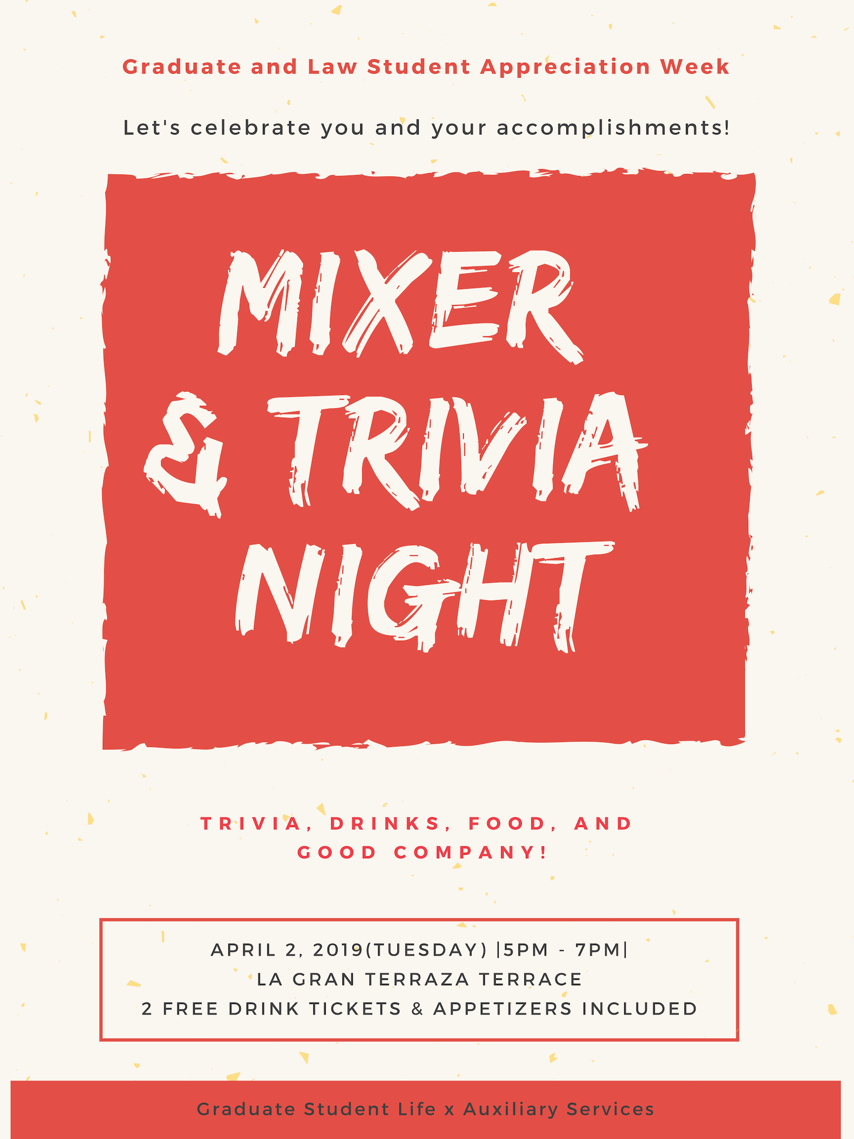 Flyer for Mixer and Trivia Night