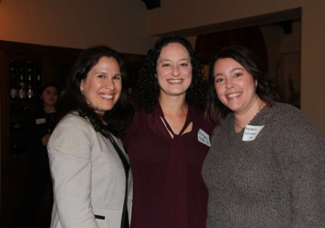 Three women, L to R Professor Zwolinksi and two alumni