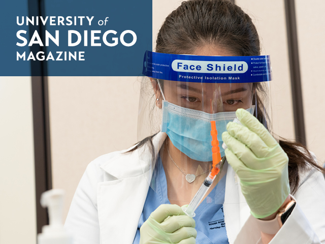 School of Nursing student prepares a vaccine