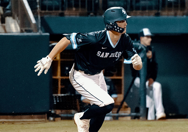 Caleb Ricketts had a big weekend offensively for the USD baseball team.