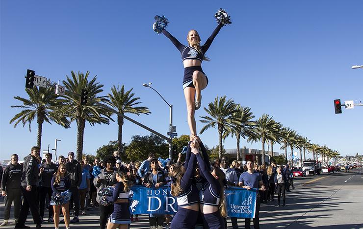 University of San Diego participants in last year's Dr. Martin Luther King Jr. Parade included students, staff, alumni, faculty, administrators and members of the Torero Spirit Team.