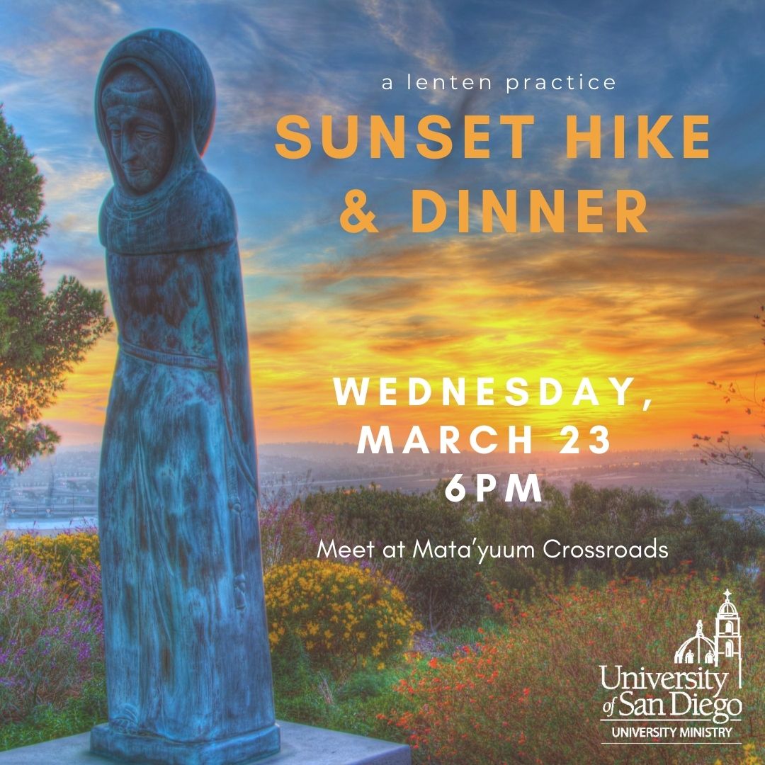 Sunset Hike & Dinner on Wednesday, March 23 at 6 PM. Meet at Matayu'um Crossroads. 