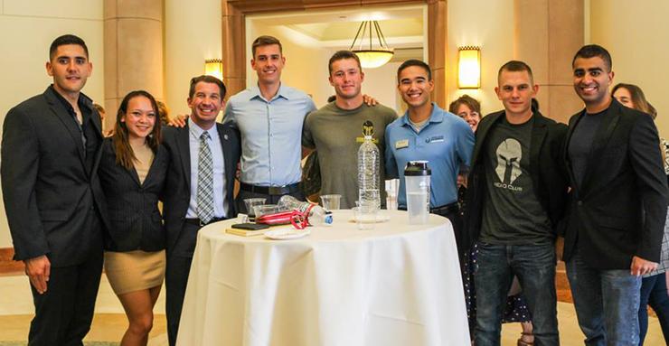The USD HERO Club and its advisor, Derek Abbey (third from left), were among those honored at the annual USD Student Organization Awards on April 25.