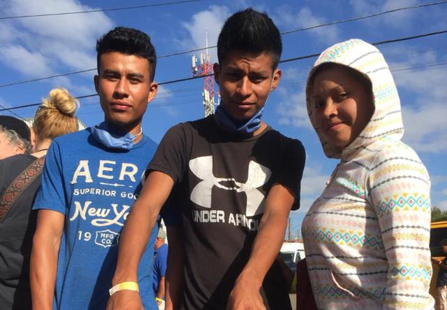 Migrants at the Tijuana-San Diego border