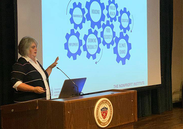 Luara Deitrick, associate director of The Nonprofit Institute and Professor of Practice, shares data from the 2019 Annual Report on the State of Nonprofits and Philanthropy.