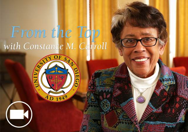 Constance M. Carroll is the current SD Community College District Chancellor but is also a USD Trustee.