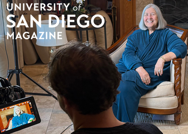 Darlene Marcos Shiley sits for an interview