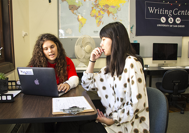 USD's Writing Center is available online to assist students