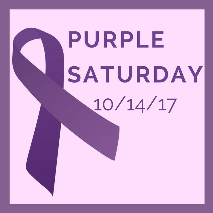 Purple Ribbon with text 