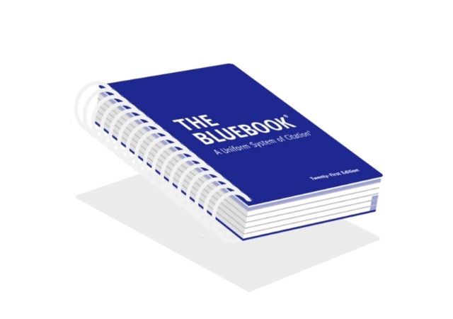 floating spiral bound bluebook with white background