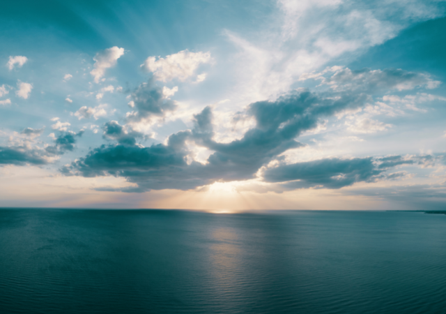 sunset over the sea