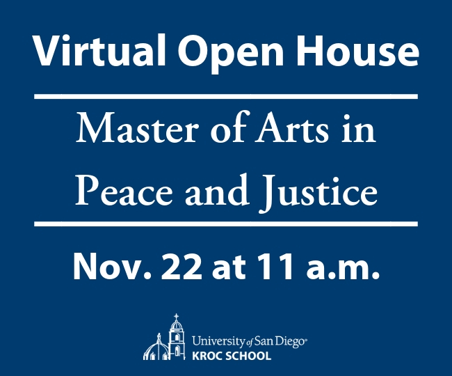 Virtual Open House Master of Arts in Peace and Justice Nov. 22 at 11 a.m.