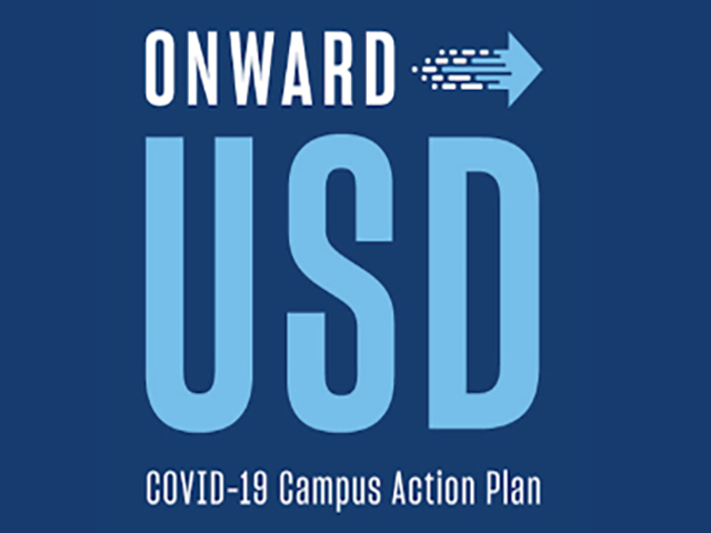 Graphic with campus image overplayed with symbols and numbers