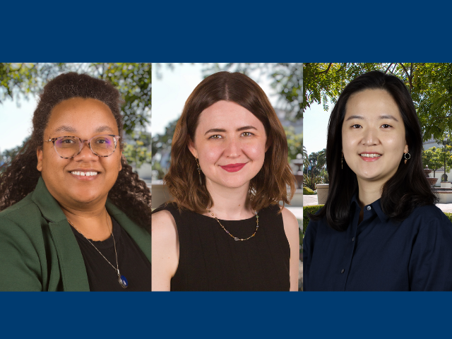 Three women's headshots against a blue background. From left to right: Dr. Jennifer Tillman, Dr. Darby Vickers, Dr. Sophia Baik.