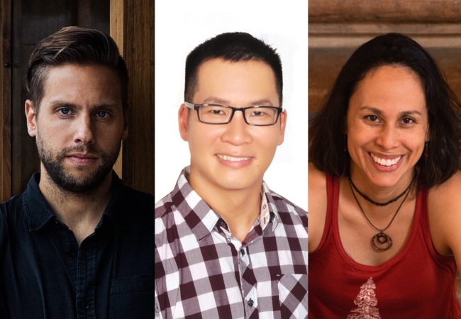 headshots of Joseph Babcock, Quan Manh Ha, and Leonora Simonovis